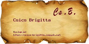 Csics Brigitta névjegykártya